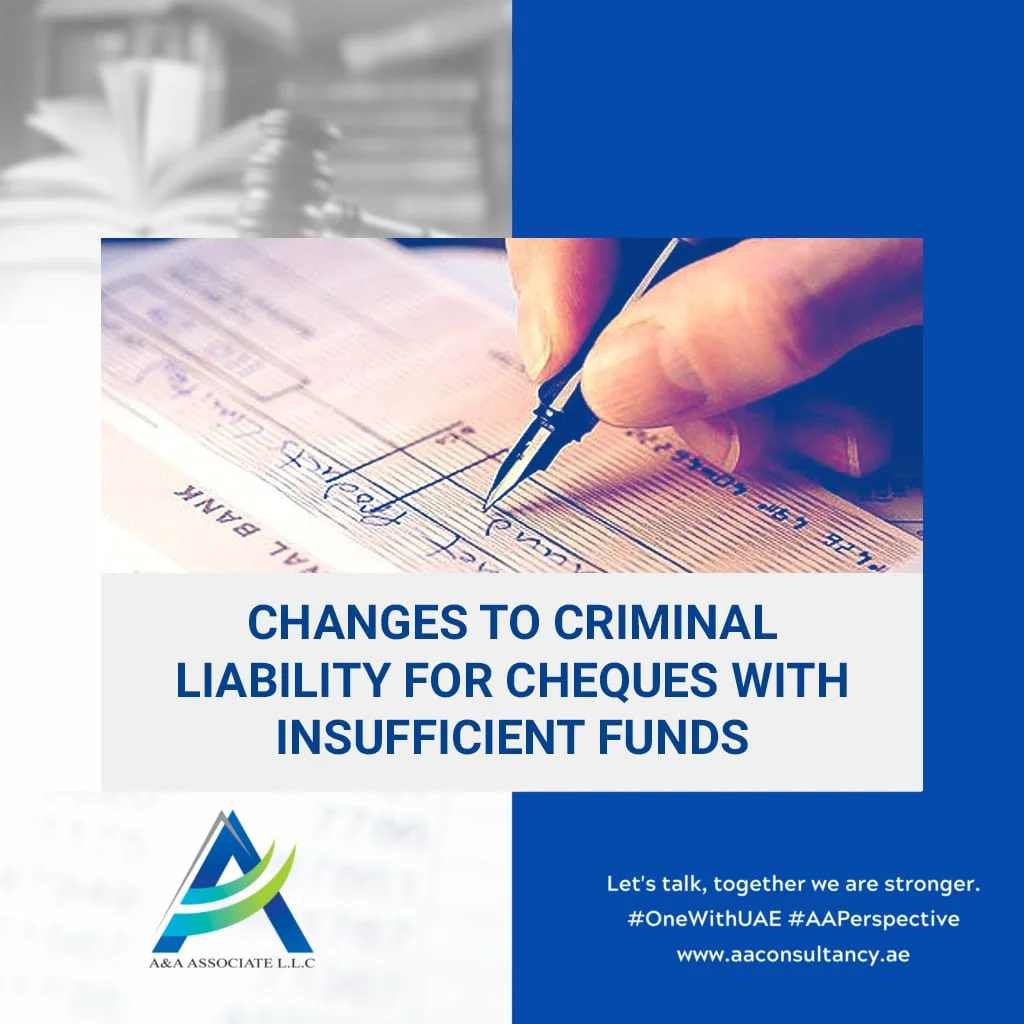 Changes in criminal liability for cheques with insufficient funds